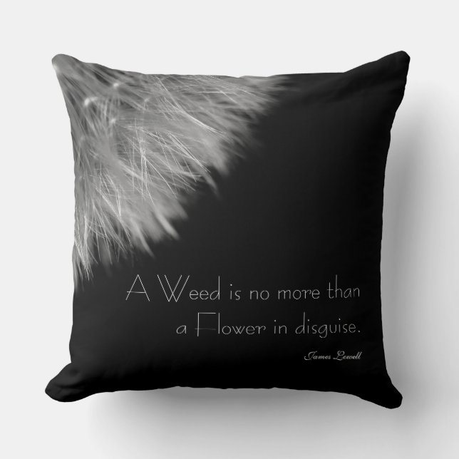 Kronleuchter in Schwarz und Weiß mit Zitat Kissen (Vorderseite)