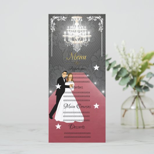 Kronleuchter Menükarte (Stehend Vorderseite)