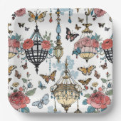 Kronleuchter mit Schmetterlingen Pappteller (Vorderseite)