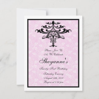 Kronleuchter Pink 21. Geburtstag Party Einladung