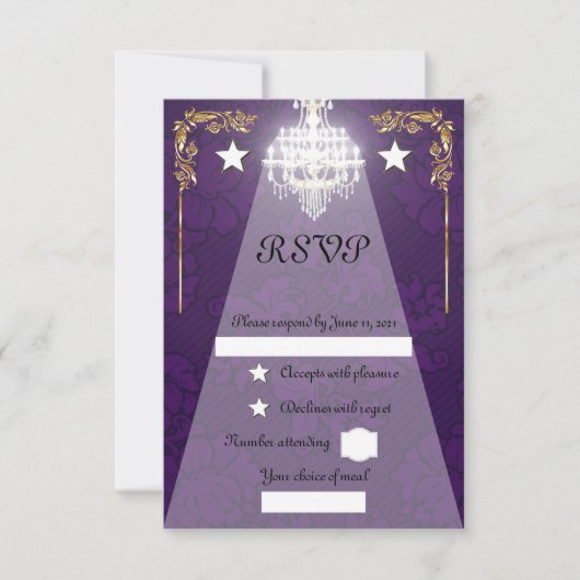 Kronleuchter RSVP Karte (Vorderseite)