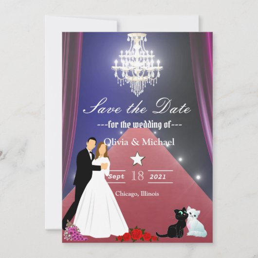 Kronleuchter Save The Date (Vorderseite)