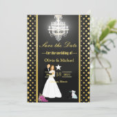 Kronleuchter Save The Date (Stehend Vorderseite)