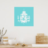 Kronleuchter-Silhouette Poster (Küche)