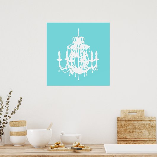 Kronleuchter-Silhouette Poster (Küche)