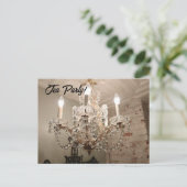 Kronleuchter Tea Party! Postkarte (Stehend Vorderseite)