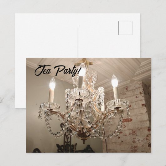 Kronleuchter Tea Party! Postkarte (Vorne/Hinten)