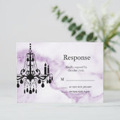 Kronleuchter UAWG auf Lila Marmor RSVP Karte (Stehend Vorderseite)