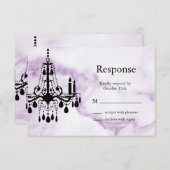 Kronleuchter UAWG auf Lila Marmor RSVP Karte (Vorne/Hinten)