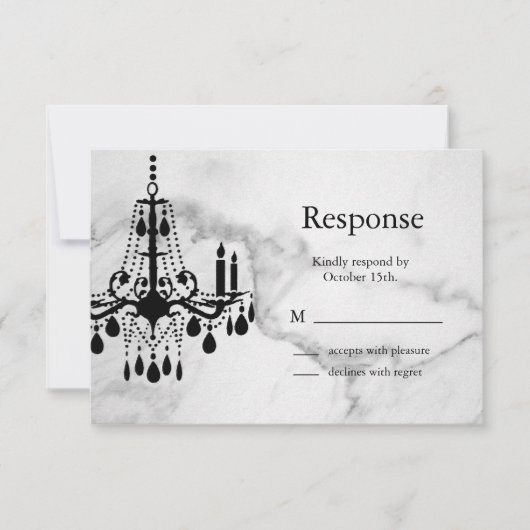 Kronleuchter UAWG auf Marmor RSVP Karte (Vorderseite)