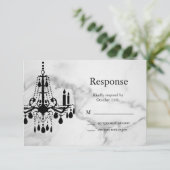 Kronleuchter UAWG auf Marmor RSVP Karte (Stehend Vorderseite)