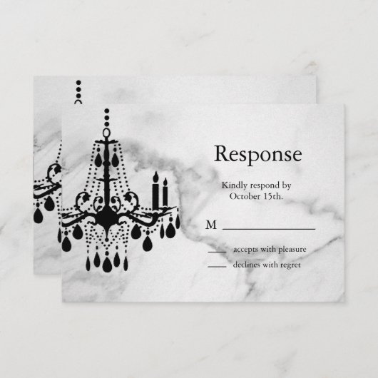 Kronleuchter UAWG auf Marmor RSVP Karte (Vorne/Hinten)
