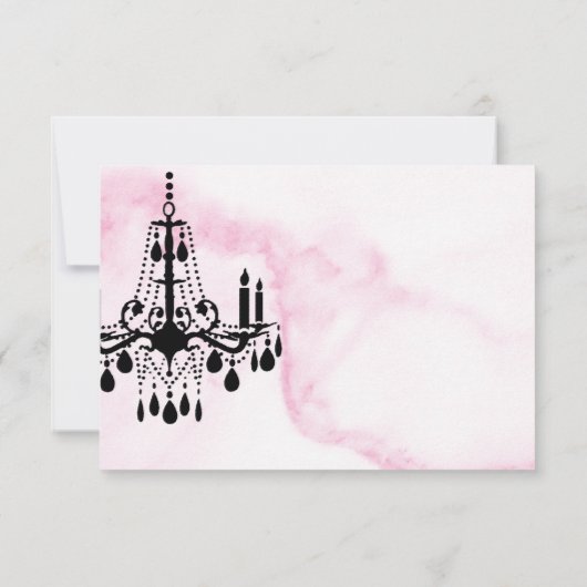Kronleuchter UAWG auf rosa Marmor RSVP Karte (Rückseite)