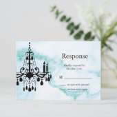 Kronleuchter UAWG auf türkisfarbenem Marmor RSVP Karte (Stehend Vorderseite)