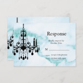 Kronleuchter UAWG auf türkisfarbenem Marmor RSVP Karte (Vorne/Hinten)