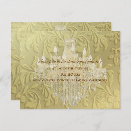 Kronleuchter-, UAWG- oder Empfang-Karten - benutze RSVP Karte (Vorne/Hinten)