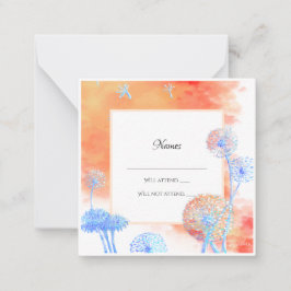 Kronleuchter und Aquarellwolken Hochzeit Rsvp Mitteilungskarte