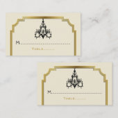Kronleuchter und Art Déco Platzkarte (Vorne/Hinten)