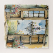 Kronleuchter und Bauernansicht Wasserfarbe Puzzle (Horizontal)