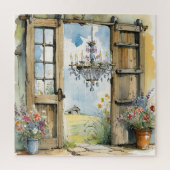 Kronleuchter und Bauernansicht Wasserfarbe Puzzle (Vertikal)