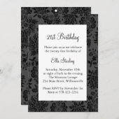 Kronleuchter und Damask Geburtstag Einladung (Vorne/Hinten)