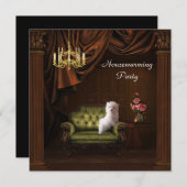 Kronleuchter- und Hundewärmung-Party Einladung (Vorne/Hinten)