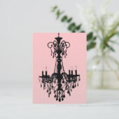 Kronleuchter und Pink Postkarte (Stehend Vorderseite)