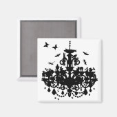 Kronleuchter und Schmetterlinge Magnet (Vorderseite/Rückseite)