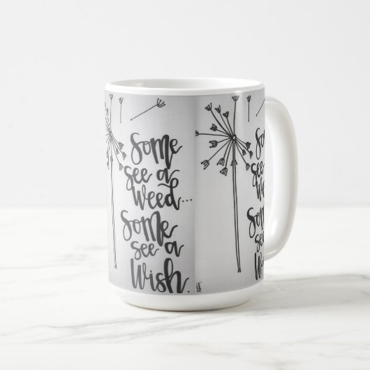 Kronleuchter - Unkraut/Wunsch Kaffeetasse (VorderseiteRechts)