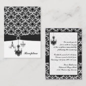 Kronleuchter-Verschlusskarte für Schwarz und Weiß Begleitkarte (Vorne/Hinten)