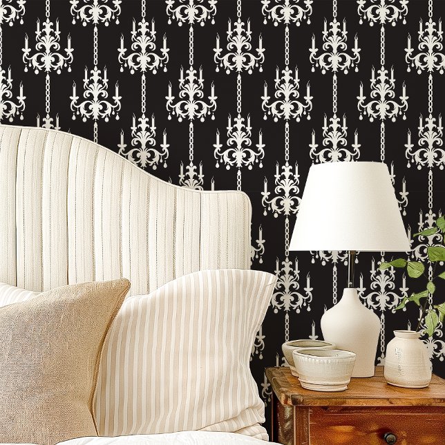 Kronleuchter Vintag, schwarz und weiß Tapete (Von Creator hochgeladen)