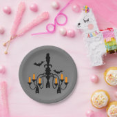 Kronleuchter von Halloween-Kerzen und Fledermäusen Pappteller (Party)