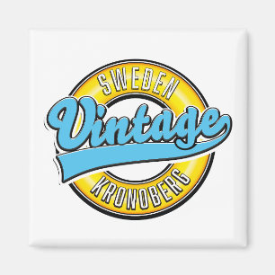 Kronoberg Schweden Vintages Logo Magnet