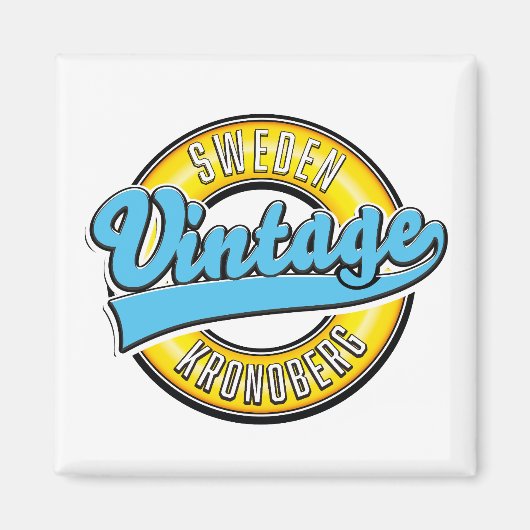 Kronoberg Schweden Vintages Logo Magnet (Vorne)