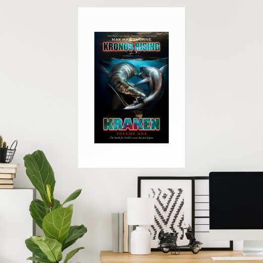 Kronos Rising: Kraken vol. 1 Pliosaur VS Megalodon Poster (Heimbüro)