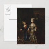 Kronprinz Frederick II. mit Schwester Postkarte (Vorne/Hinten)