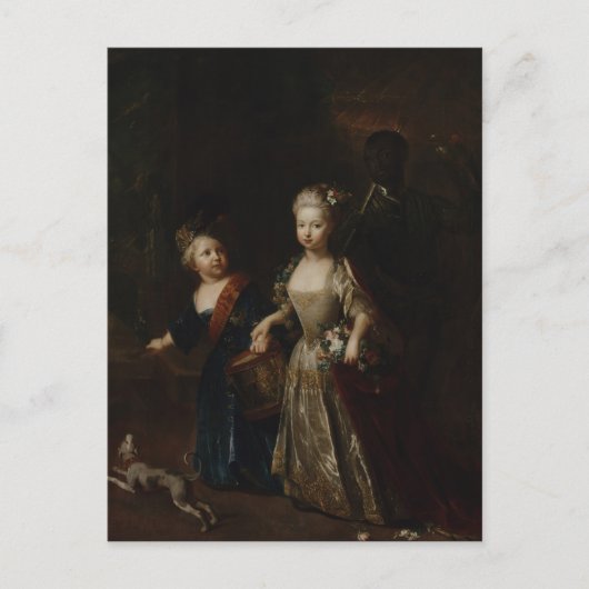 Kronprinz Frederick II. mit Schwester Postkarte (Vorderseite)