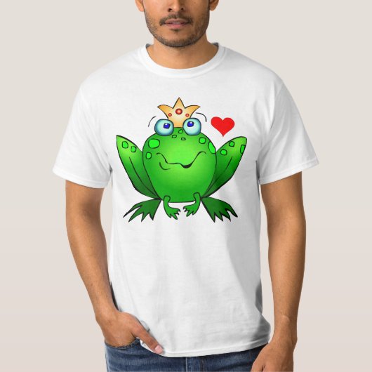 Kronprinz mit Herz-niedlichem Cartoon-Frosch T-Shirt (Vorderseite)