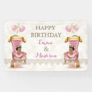Kronprinzessin-Thron-Afroamerikaner paart Mädchen Banner