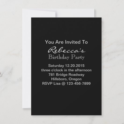 Kronskript Hydrangea Vogel Französisch botanisch Einladung (Rückseite)