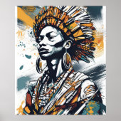 Krönt im Erbe - Afrozentrische Stammeskönigin Poster (Vorne)