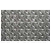 Krönte Schwarze Vögel und weiße Blume auf Grau Stoff (Fat Quarter (45,7 x 55,9 cm))