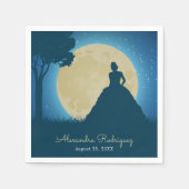 Krönte Silhouette mit dem Monde Quinceanera Serviette (Vorderseite)