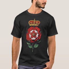 Krönte Tudor Rose Rot und Weiß T-Shirt