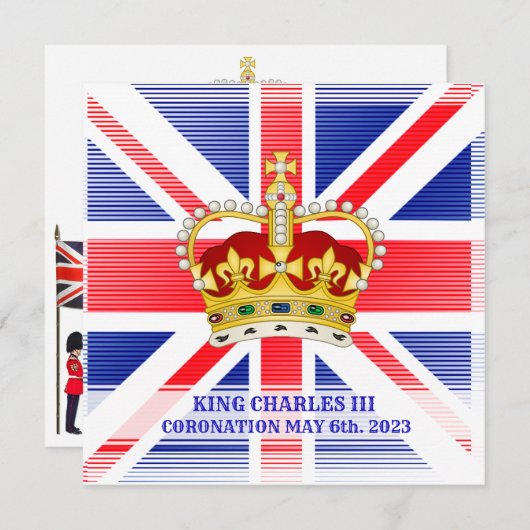 Krönung der Einladung König Charles III. (Vorne/Hinten)