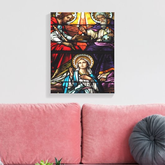 Krönung der gesegneten Jungfrau Mary Stetting Glas Leinwanddruck (Insitu (Wohnzimmer))