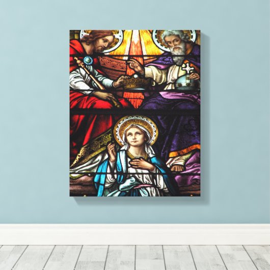 Krönung der gesegneten Jungfrau Mary Stetting Glas Leinwanddruck (Insitu (Holzboden))