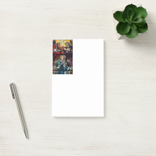 Krönung der gesegneten Jungfrau Mary Stetting Glas Post-it Klebezettel (Büro)