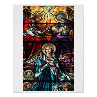 Krönung der gesegneten Jungfrau Mary Stetting Glas Poster