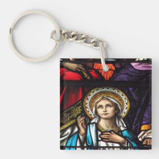 Krönung der gesegneten Jungfrau Mary Stetting Glas Schlüsselanhänger